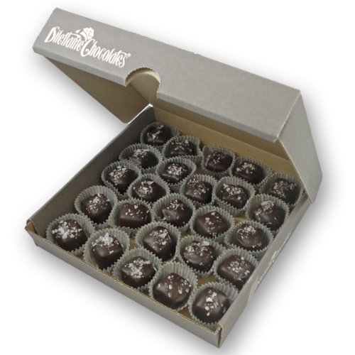 Salted Caramels In Dark Chocolate – 25 Piece Bulk Box – By Dilettante logo