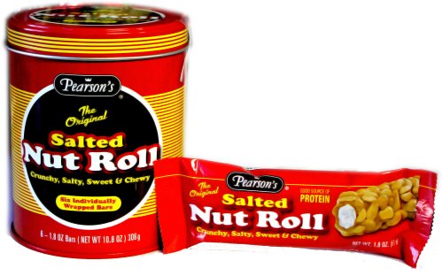 Salted Nut Rolls Candy Filled Tin logo