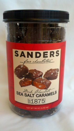 Sanders Dark Chocolate Sea Salt Caramels 36 Ounce Container logo