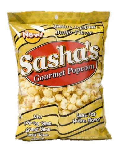 Sasha’s Butter Flavored Popcorn (4 Oz Bag, 10 Count) logo