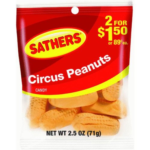 Sathers Circus Peanuts 2$1.50 logo