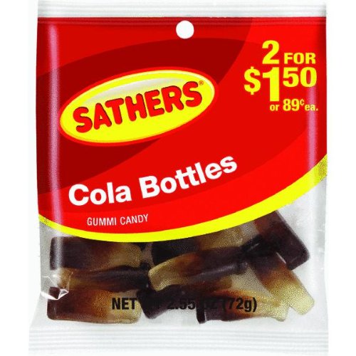 Sathers Cola Bottles 2$1.50 logo