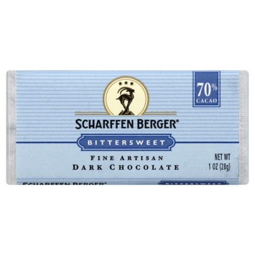 Scharffen Berger Bittersweet Dark Chocolate Bar (70% Cacao), 1 ounce Bars (Pack of 18) logo