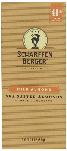 Scharffen Berger Chocolate Bar, Milk Almond (milk Chocolate & Sea Salted Almonds) (41% Cacao), 3 ounce Packages (Pack of 6) logo