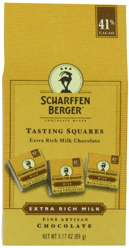 Scharffen Berger Tasting Square, Extra Rich Milk Chocolate (41% Cacao), 3.17 ounce Packages (Pack of 4) logo