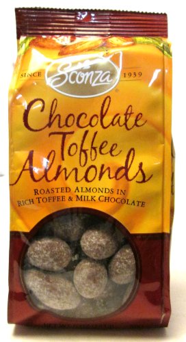 Sconza Chocolate Toffee Almonds (Pack of 3) 5 Oz Bags logo