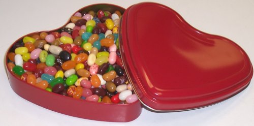 Scott’s Cakes Assorted Mix Jelly Belly Jelly Beans In A 9 Heart Shape Tin logo