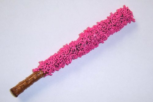 Scott’s Cakes Chocolate Covered Pretzel Rod With Pink Jimmies logo