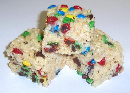 Scott’s Cakes Rice Krispie Treats With Mini Whole Candy M&m’s In A Decorative Pail logo