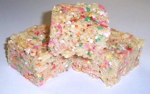 Scott’s Cakes Rice Krispie Treats With Rainbow Jimmies In A Decorative Pail logo