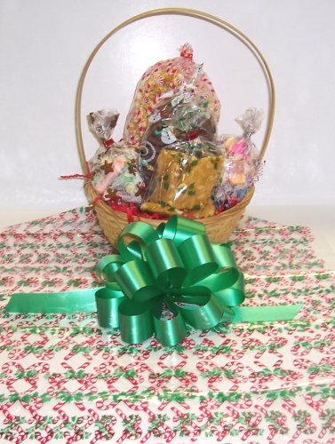 Scott’s Cakes Small Beach Lovers Christmas Basket With Handle Candy Cane Wrapping logo