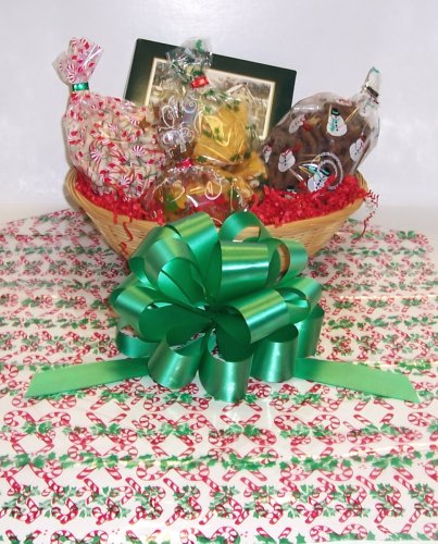 Scott’s Cakes Small Christmas Surprise Christmas Basket No Handle Candy Cane Wrapping logo