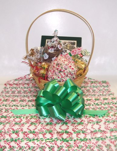 Scott’s Cakes Small Christmas Surprise Christmas Basket With Handle Candy Cane Wrapping logo