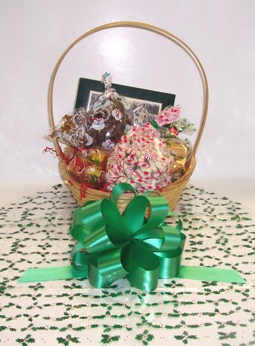 Scott’s Cakes Small Christmas Surprise Christmas Basket With Handle Holly Wrapping logo