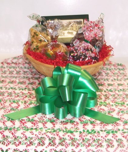 Scott’s Cakes Small Happy Holidays Christmas Basket No Handle Candy Cane Wrapping logo