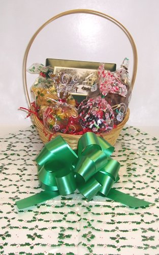 Scott’s Cakes Small Happy Holidays Christmas Basket With Handle Holly Wrapping logo