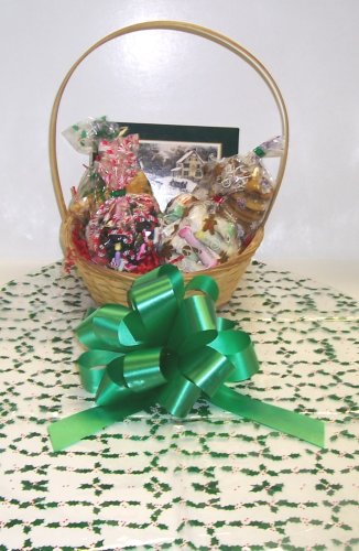 Scott’s Cakes Small Santa’s Helper Christmas Basket With Handle Holly Wrapping logo