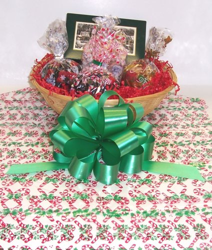 Scott’s Cakes Small Yule Time Christmas Basket No Handle Candy Cane Wrapping logo