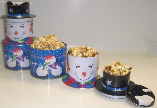 Scott’s Cakes Snowy The Winter Chill Snowman’s 3 Compartment Carmel Corn Surprise logo