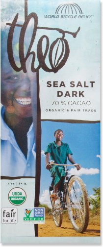 Sea Salt/dark Chocolate Theo Chocolate World Bicycle Relief Sea Salt Dark Chocolate Bar – 3 Oz. logo