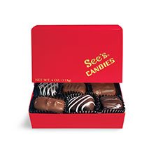 See’s Candies 4 Oz. Red Mini Box logo