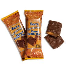 See’s Candies 8 Oz. Awesome Peanut Brittle Bar logo