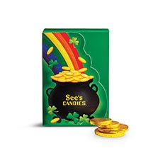 See’s Candies 8 Oz. Chocolate Treasure Coins logo