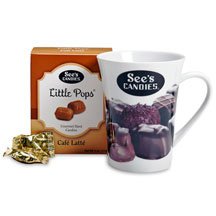 See’s Candies See’s Mug With 4 Oz. Cafe Latte Little Pops logo