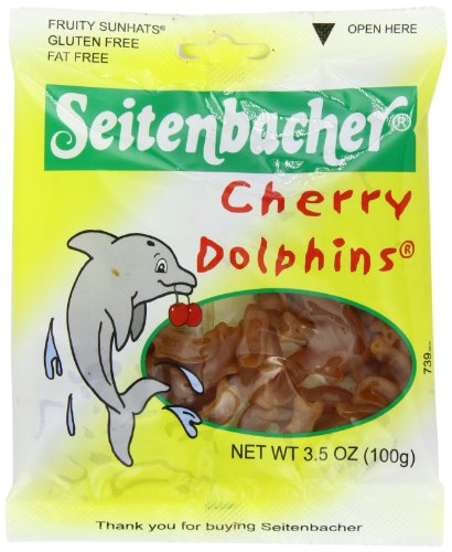 Seitenbacher Cherry Dolphins Gummi Fruit, 3.0 ounce Bags (Pack of 12) logo