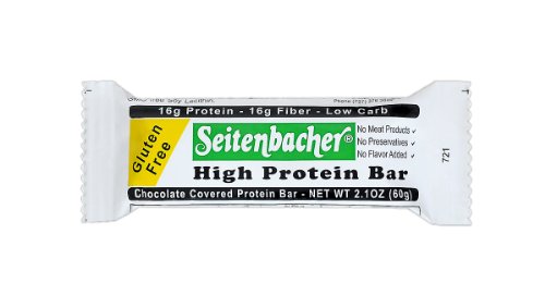 Seitenbacher Gluten Free High Protein Bar, Chocolate Covered, 2.1 ounce Bars (Pack of 12) logo