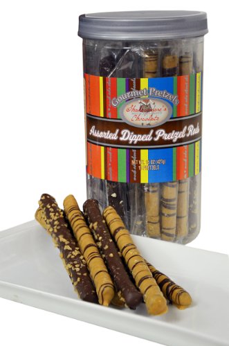 Shakespeare’s 15oz Assorted Chocolate Dipped Pretzel Rod Tub logo