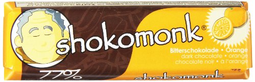 Shokomonk Dark Chocolate, 77% Orange, 1.79 Ounce (Pack of 15) logo