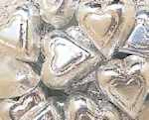 Silver Foiled Fancy Milk Chocolate Hearts 1lb Bag logo