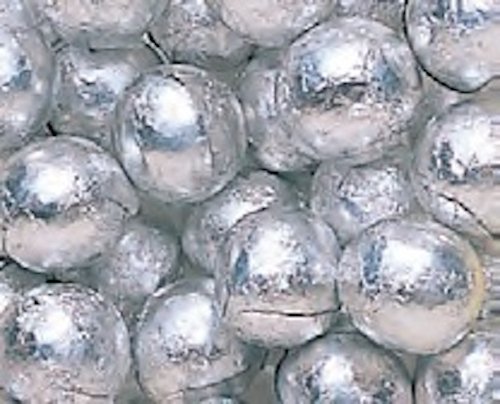 Silver Foiled Milk Chocolate Balls 5lb Bag logo