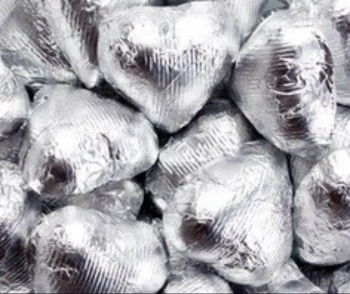 Silver Foiled Milk Chocolate Hearts 1lb Bag (one Pound) logo