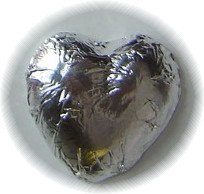 Silver Foiled Milk Chocolate Hearts logo