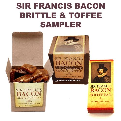 Sir Francis Bacon Sampler Gift Pack (3pc Set) – Bacon Peanut Brittle, Milk Chocolate Bacon Brittle & Dark Chocolate Bacon Toffee logo