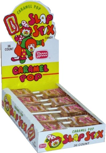 Slap Stix Caramel Lollipops ~ 36 Count Box logo