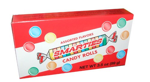 Smarties Assorted Flavor Candy Rolls 3.5 Ounce Movie Theatre Concession Size Boxes (Pack of 12) logo
