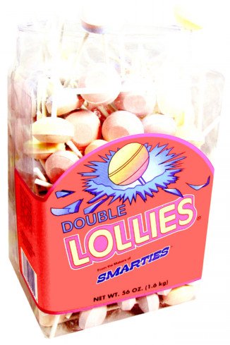 Smarties Pops Double Lollies, Unwrapped, 200 Count Tub logo