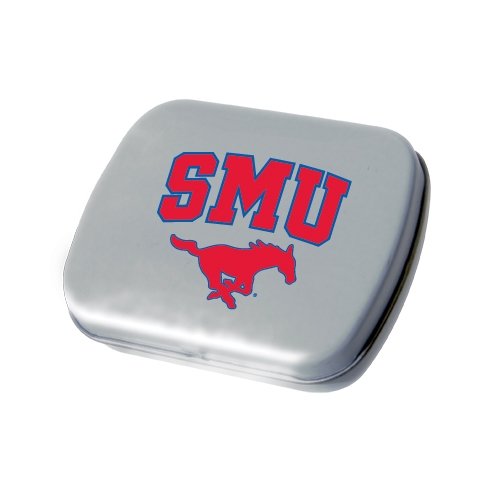 Smu Silver Rectangular Peppermint Tin ‘smu W/mustang’ logo