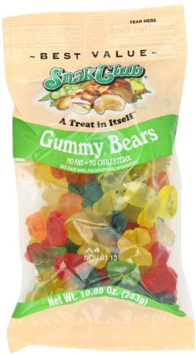 Snak Club Candy, Gummy Bears, 10 Ounce (Pack of 6) logo