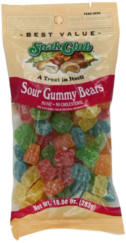 Snak Club Sour Gummy Bears, 10 Ounce (Pack of 6) logo