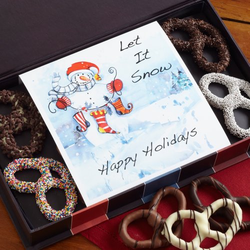 Snowy Holiday Chocolate Pretzel Gift By Milkanddark.Com logo