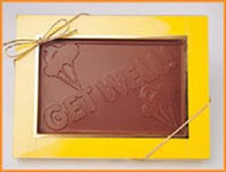 Solid Milk Chocolate Get Well Greeting Card Unique Novelty Gourmet Candy For Adults & Children logo
