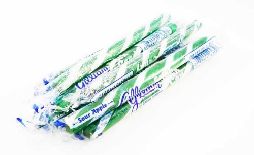 Sour Apple Green & White Old Fashioned Hard Candy Sticks: 10 Count (individually Wrapped) logo