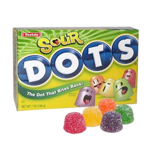 Sour Dots Candy 7 Ounce Theater Size Packs 12 Boxes logo