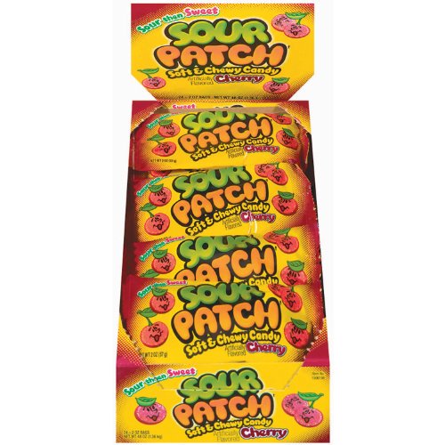 Sour Patch Soft & Chewy Candy, Cherries, 2 ounce Bags (Pack of 24) logo