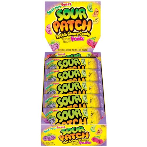 Sour Patch Soft & Chewy Candy, Fruits, 2 ounce Bags (Pack of 48) logo