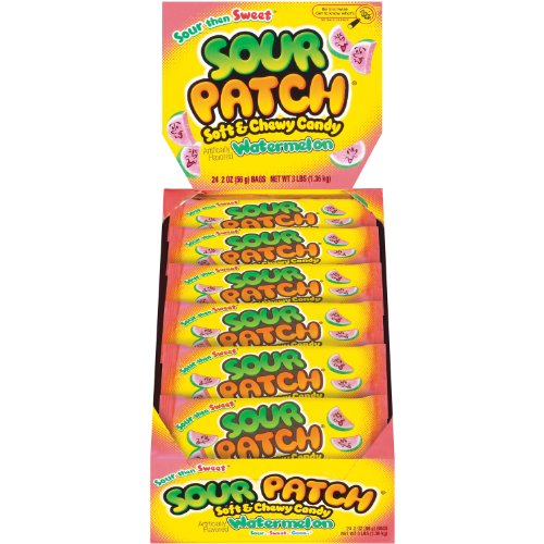 Sour Patch Soft & Chewy Candy, Watermelon, 2 ounce Bags (Pack of 24) logo
